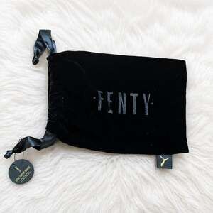 Fenty Puma Shoe Dust Bag Black Velvet Satin Drawstring Embroidered New with tag